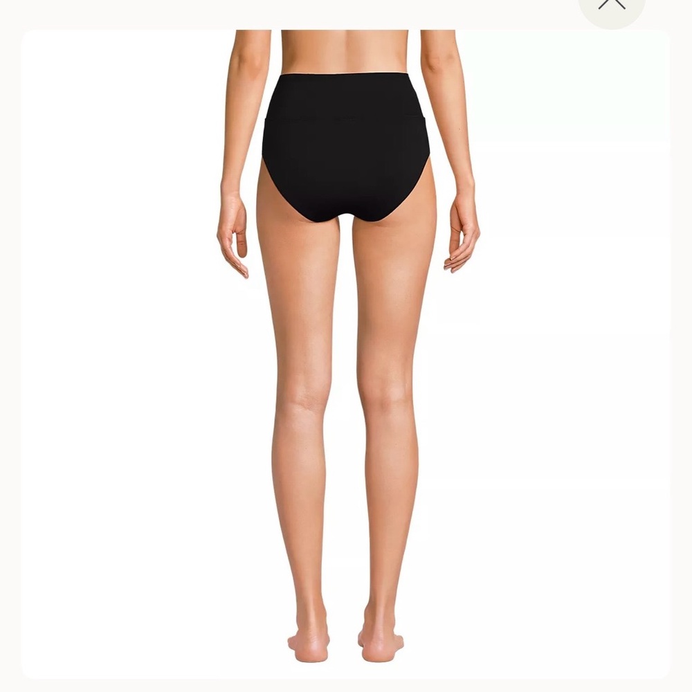 Lands End Square Neck Midkini Tankini Swimsuit set black - Picture 4 of 5
